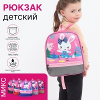 Рюкзак детский на молнии, 1 наружный карман, вставка МИКС, цвет розовый