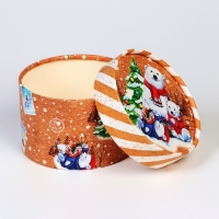 Новый год. Коробка подарочная новогодняя для макарун тубус без окна "Мишки", 12 х 8 см. Новый год. Коробка подарочная новогодняя для макарун тубус без окна "Мишки", 12 х 8 см.