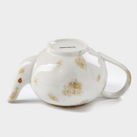 Чайник фарфоровый заварочный Доляна Organic Gold, 650 мл, цвет белый