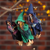 Баба - Яга в лохмотьях, с метлой, висит, МИКС Баба - Яга в лохмотьях, с метлой, висит, МИКС