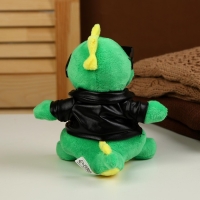 Мягкая игрушка &laquo;Дракон&raquo;, в чёрной куртке и очках, 15 см, цвет зелёный