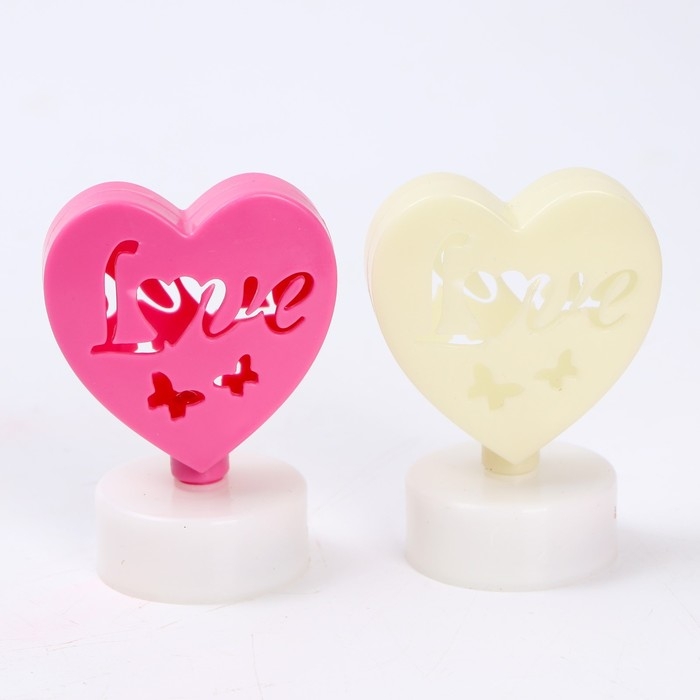 Свеча светодиодная «Сердечки», цвета МИКС Свеча светодиодная «Сердечки», цвета МИКС