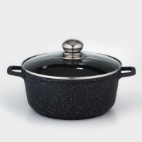 Кастрюля Доляна &laquo;Элит&raquo;, 3,3 л, d=22 см, h=10 см, литой алюминий, литые ручки, антипригарное покрытие