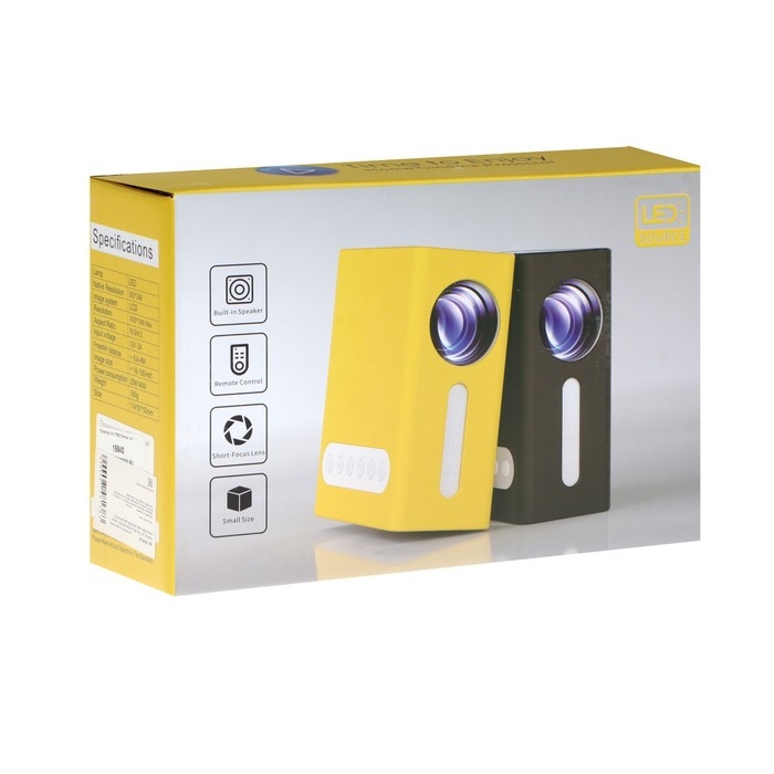 Проектор Unic T300, 800 лм,1920x1080, 800:1, ресурс лампы: 30000 часов, USB,HDMI, желтый