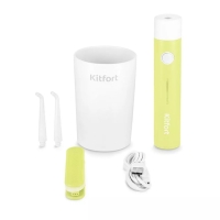 Ирригатор Kitfort КТ-2957-2, портативный, 320 мл, 3 режима, 2 насадки, от АКБ, бело-жёлтый