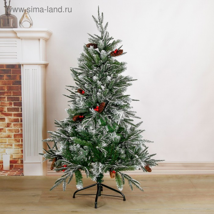 Ёлка "Виктория с калиной и шишками" 120 см d нижнего яруса 80 см 322 ветки