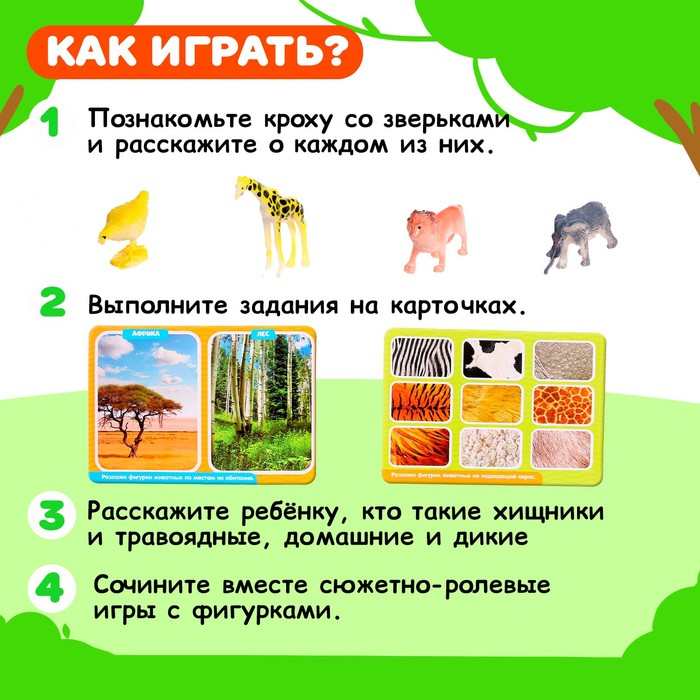 Развивающий набор-сортёр &laquo;Изучаем животных&raquo;, по методике Монтессори, 3+