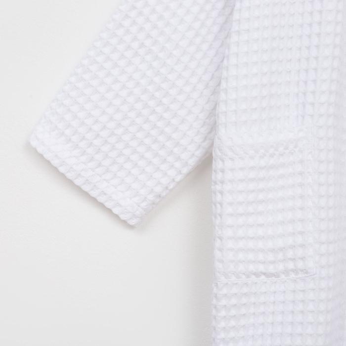 Халат вафельный мужской удлиненный Этель "Boho" размер 54-56, цвет белый, 100% хлопок, 290 г/м2