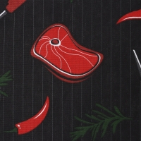 Полотенце кухонные Доляна "Главный по мясу" 35х60 см, рогожка, 100% хл, 160г/м2