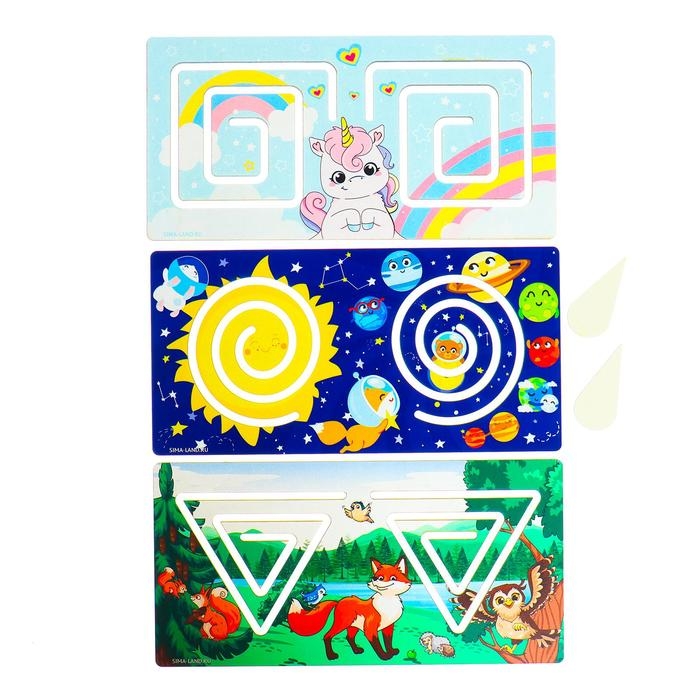 Развивающий набор нейротренажеров для детей &laquo;Межполушарные доски. Простые фигуры&raquo;