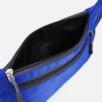 Поясная сумка на молнии, наружный карман, разъем для USB, цвет синий