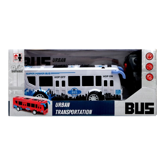 Автобус радиоуправляемый &laquo;Городской&raquo;, 1:40, работает от батареек, цвет белый