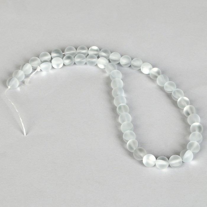 Бусины из натурального камня &laquo;Кошачий глаз&raquo;, набор 46 шт., размер 1 шт. &mdash; 8 мм, матовый серо-белый