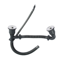 Мойка кухонная AFLORN AF97843B-D, врезная, двойная, S=3,0 и 0,8мм, 78х43х22см, сифон, графит