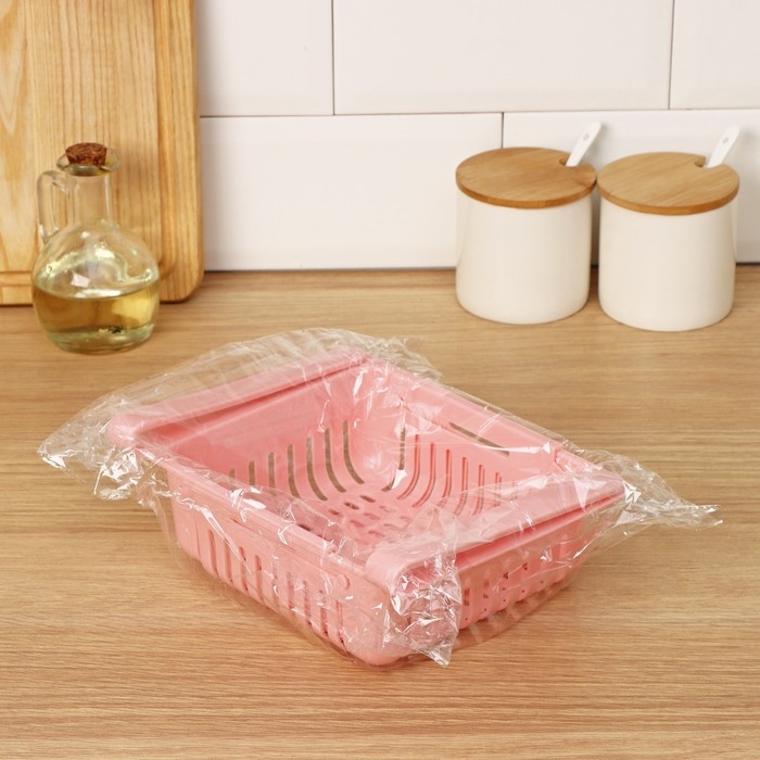 Полка подвесная в холодильник раздвижная Доляна, 20(28)×16,2×7,5 см, цвет МИКС Полка подвесная в холодильник раздвижная Доляна, 20(28)×16,2×7,5 см, цвет МИКС