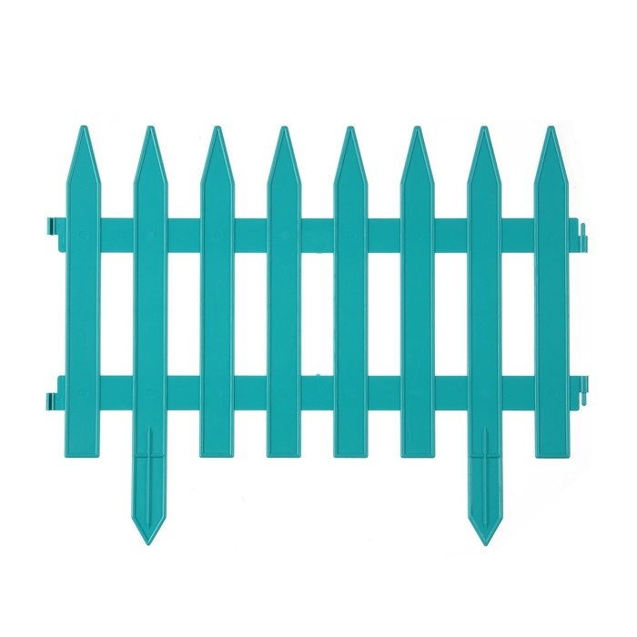 Ограждение декоративное, 35 &times; 210 см, 5 секций, пластик, бирюзовое, GOTIKA, Greengo