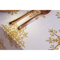 Скатерть "Этель" Золотые снежинки 149х250+/- 3см, 100% хлопок, 190 г/м2 Скатерть "Этель" Золотые снежинки 149х250+/- 3см, 100% хлопок, 190 г/м2