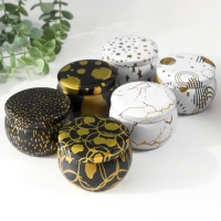 Шкатулка металл круглая "Рисунки золотом на белом и чёрном" МИКС 5,2х7,5х7,5 см Шкатулка металл круглая "Рисунки золотом на белом и чёрном" МИКС 5,2х7,5х7,5 см