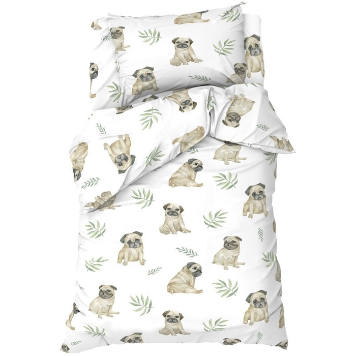 Постельное бельё Этель 1,5 сп «Мопсы» 143х215 см, 150х214 см, 50х70 см -1 шт, 100% хлопок, бязь Постельное бельё Этель 1,5 сп «Мопсы» 143х215 см, 150х214 см, 50х70 см -1 шт, 100% хлопок, бязь