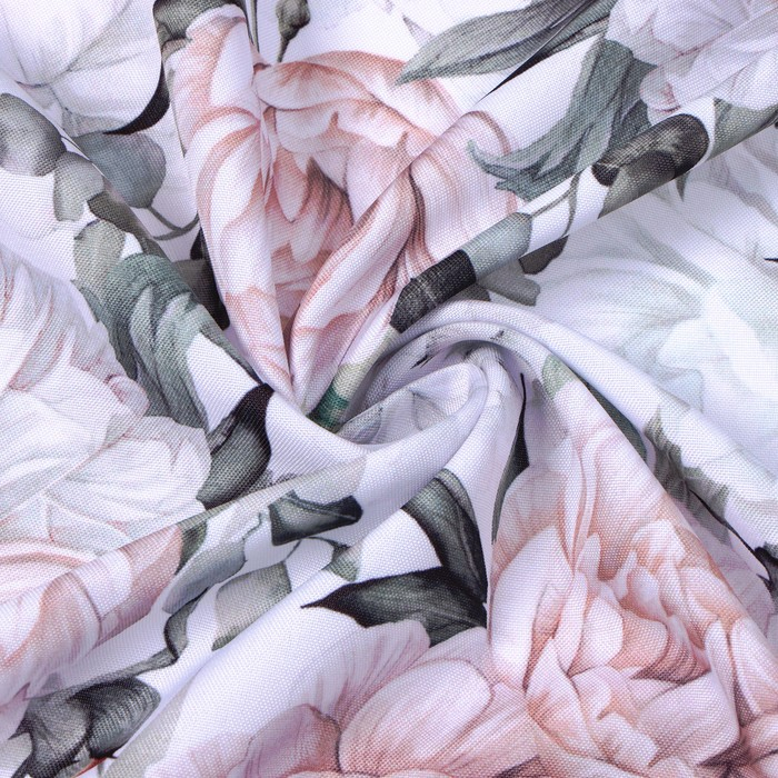 Комплект штор для кухни с подхватами Этель &laquo;Пионы&raquo; 145х180см-2 шт., 100% п/э