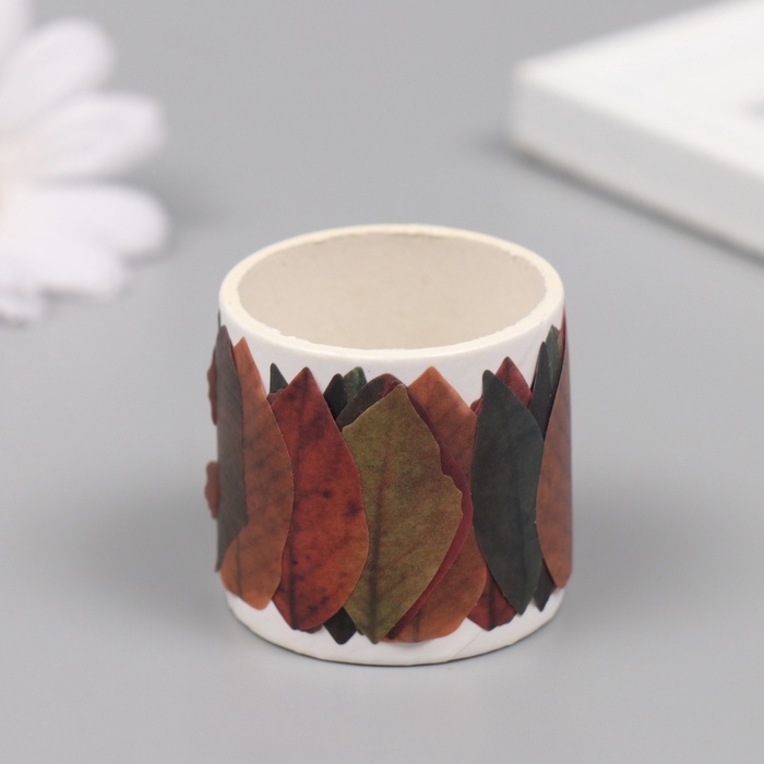 Клейкая лента бумага Клейкая лента бумага "Листья деревьев" 50 картинок 3,5х3,5х3.7 см