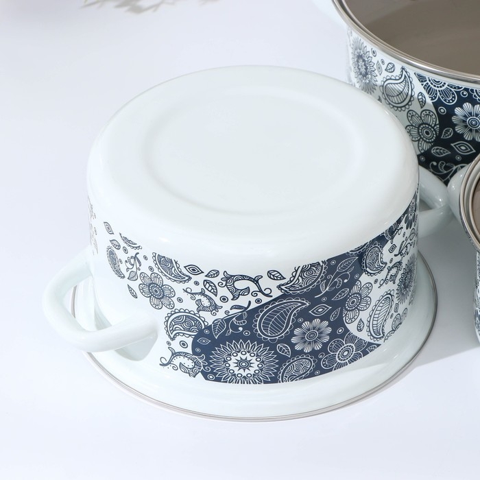 Набор кастрюль &laquo;День и ночь&raquo;, 3 предмета: 2,3 л, 3 л, 4 л, крышки, индукция