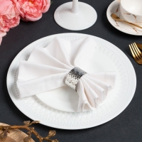 Набор салфеток с декорат. кольцами "White pleasure" 40х40 см - 2 шт, 100% хлопок, саржа 190гр/м2 Набор салфеток с декорат. кольцами "White pleasure" 40х40 см - 2 шт, 100% хлопок, саржа 190гр/м2