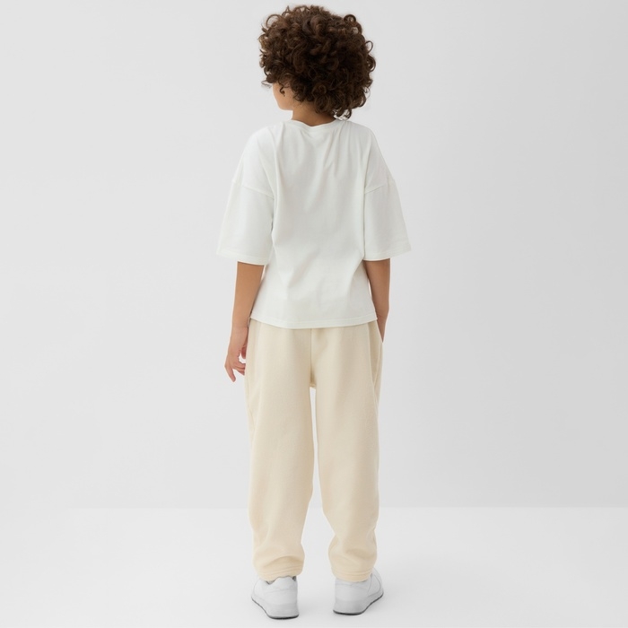 Брюки детские MINAKU: Fleece Soft, цвет бежевый, рост 122 см