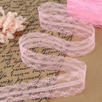 Кружево капроновое, 40 мм × 10 ± 1 м, цвет розовый Кружево капроновое, 40 мм × 10 ± 1 м, цвет розовый