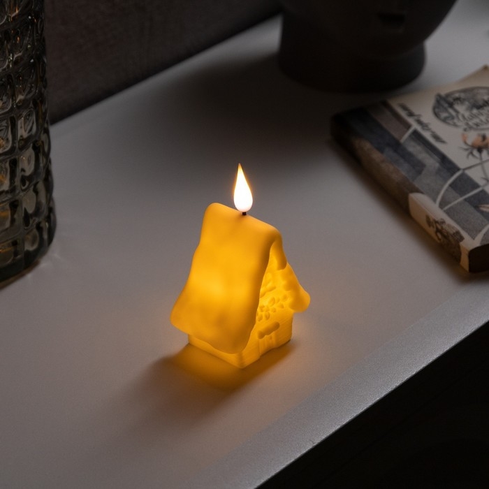 Светодиодная фигура &laquo;Домик&raquo; 7 &times; 11.5 &times; 5.5 см, пластик, батарейки AG13х3 (в комплекте), свечение тёплое белое