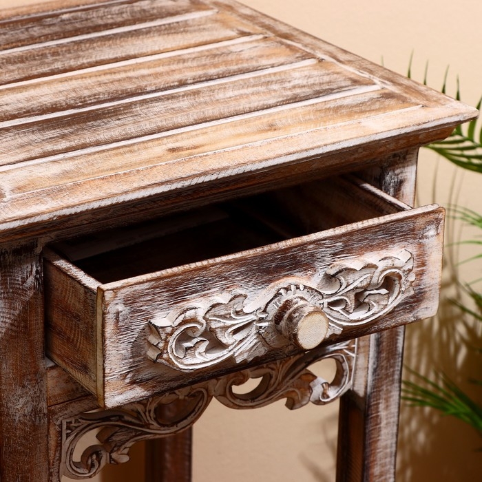 Тумба "Старый Бали" 40х40х80 см, дерево албезия, светло-коричневый