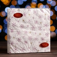 Новый год. Салфетки бумажные New Line Gold Decor &laquo;Рождественские звёзды&raquo;, 33х33 см, 3 слоя