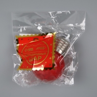 Елочный шар «Зимний узор красный» d=5 см, 1 LED, AG13x3 (в комплекте), свечение тёплое белое Елочный шар «Зимний узор красный» d=5 см, 1 LED, AG13x3 (в комплекте), свечение тёплое белое