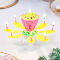 Свеча для торта музыкальная "Тюльпан", жёлтая, 12×5 см Свеча для торта музыкальная "Тюльпан", жёлтая, 12×5 см