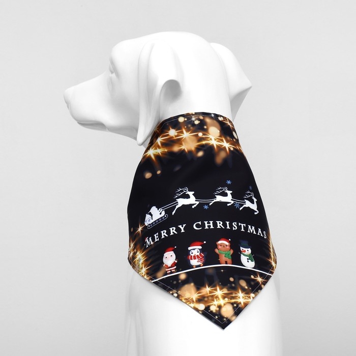 Новый год. Бандана для животных Новый год. Бандана для животных "Merry christmas", размер S (ОШ до 42 см)