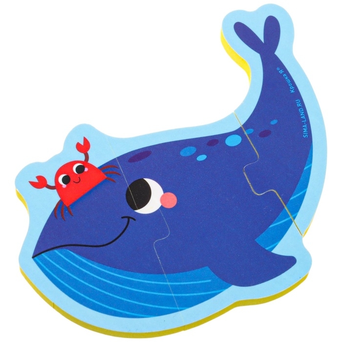 Мягкий пазл для малышей «Морские друзья», 5 пазлов, Крошка Я Мягкий пазл для малышей «Морские друзья», 5 пазлов, Крошка Я