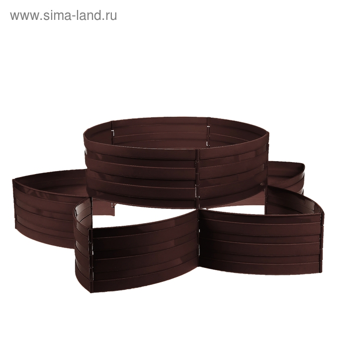 Клумба пластиковая, 15 × 540 см, 18 секций, тёмно-коричневая, «Конструктор» Клумба пластиковая, 15 × 540 см, 18 секций, тёмно-коричневая, «Конструктор»