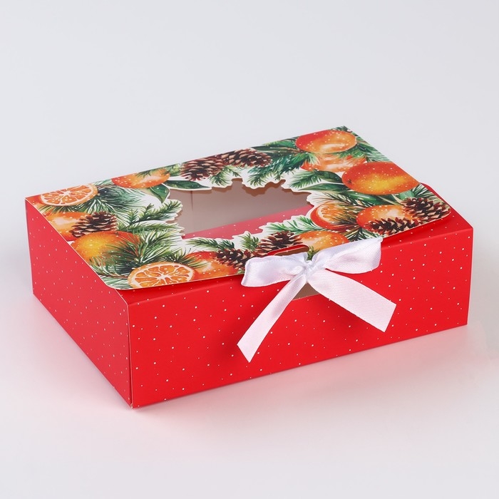 Коробка новогодняя складная &laquo;Апельсины&raquo; 16.5 х 12.5 х 5 см, Новый год