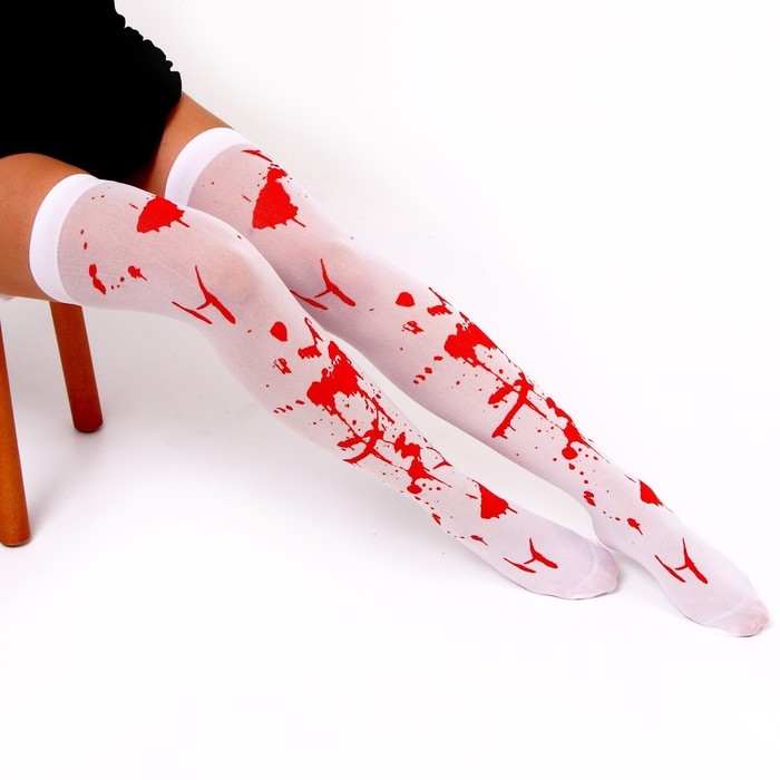 Хэллоуин. Чулки карнавальный аксессуар «Кровь» Хэллоуин. Чулки карнавальный аксессуар «Кровь»