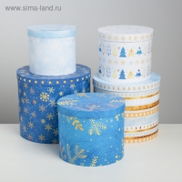 Набор подарочных коробок 5 в 1 &laquo;Чудесные снежинки&raquo;, 13 х 14‒19.5 х 22 см, Новый год