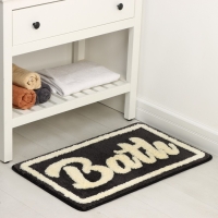 Коврик для ванной и туалета SAVANNA «Bath», 50×80 см, цвет чёрный Коврик для ванной и туалета SAVANNA «Bath», 50×80 см, цвет чёрный