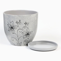 Горшок цветочный "Цветение" серый, 4,7 л Горшок цветочный "Цветение" серый, 4,7 л