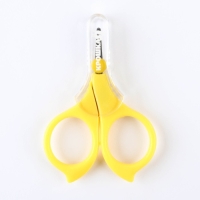 Детские маникюрные ножницы, с защитным колпачком, ВИД 2, цвет желтый