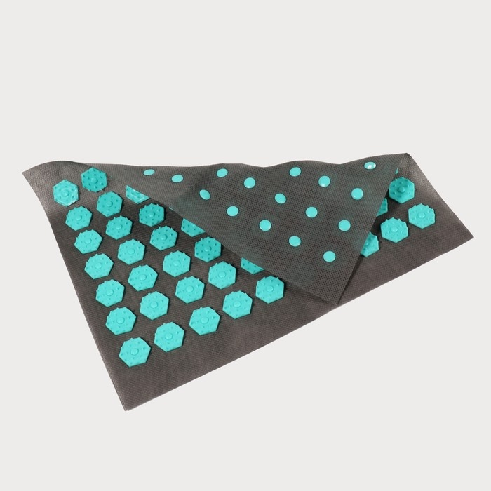 Ипликатор-коврик, основа текстиль, 70 модулей, 32 &times; 26 см, цвет тёмно-серый/бирюзовый