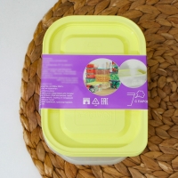 Набор контейнеров пищевых с паровыпуском, 3 шт: 750 мл, 500 мл, 500 мл, прямоугольные, цвет микс