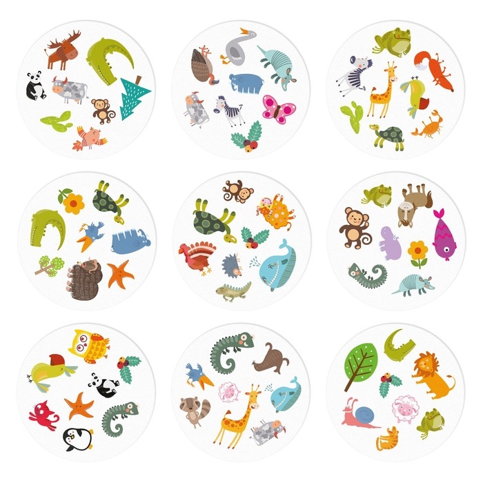 Настольная игра на реакцию и внимание &laquo;Гиганский Дуббль. Животный мир&raquo;, 55 карт, 5+