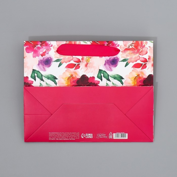 Пакет подарочный ламинированный с тишью, упаковка, &laquo;Счастье&raquo;, MS 23 х 18 х 10 см