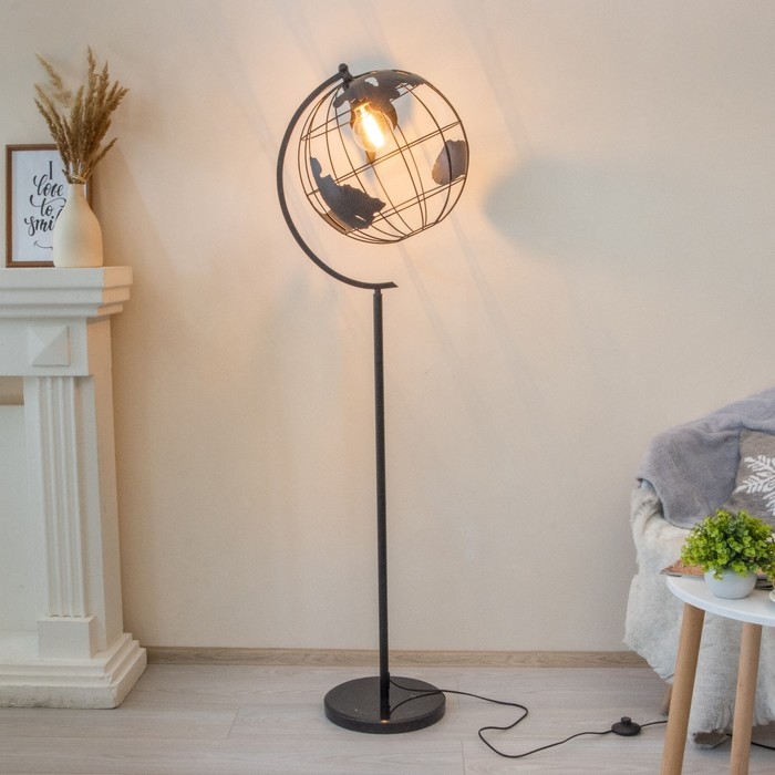 Торшер "Планета" E27 40Вт черный 48х30х165 см