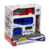 Парковка &laquo;Скорая&raquo;, подъёмный механизм, 1 машинка в комплекте, МИКС