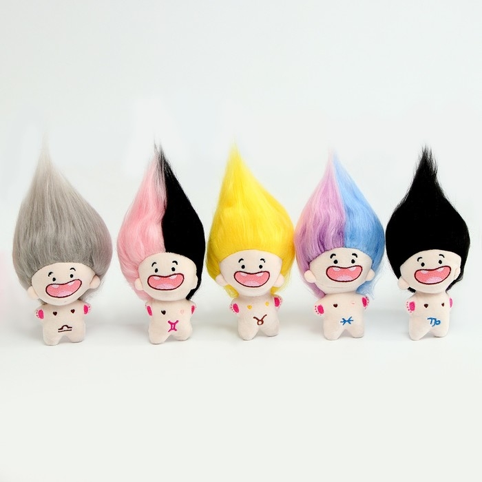 Мягкая игрушка &laquo;Тролли&raquo;, на брелоке, 12 см, цвет МИКС